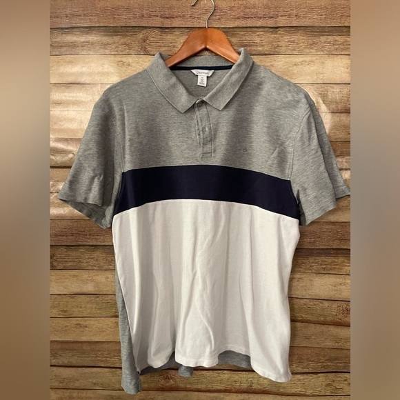 Calvin Klein Other - Calvin Klein Men's Polo T Shirt Striped Logo Short Sleeve Size: Large